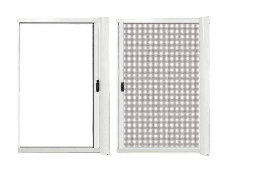 Single retractable screen door