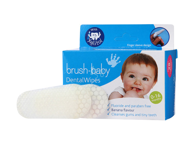 Brush-Baby嬰幼兒0-16個月 DentalWipes 手指套清潔巾