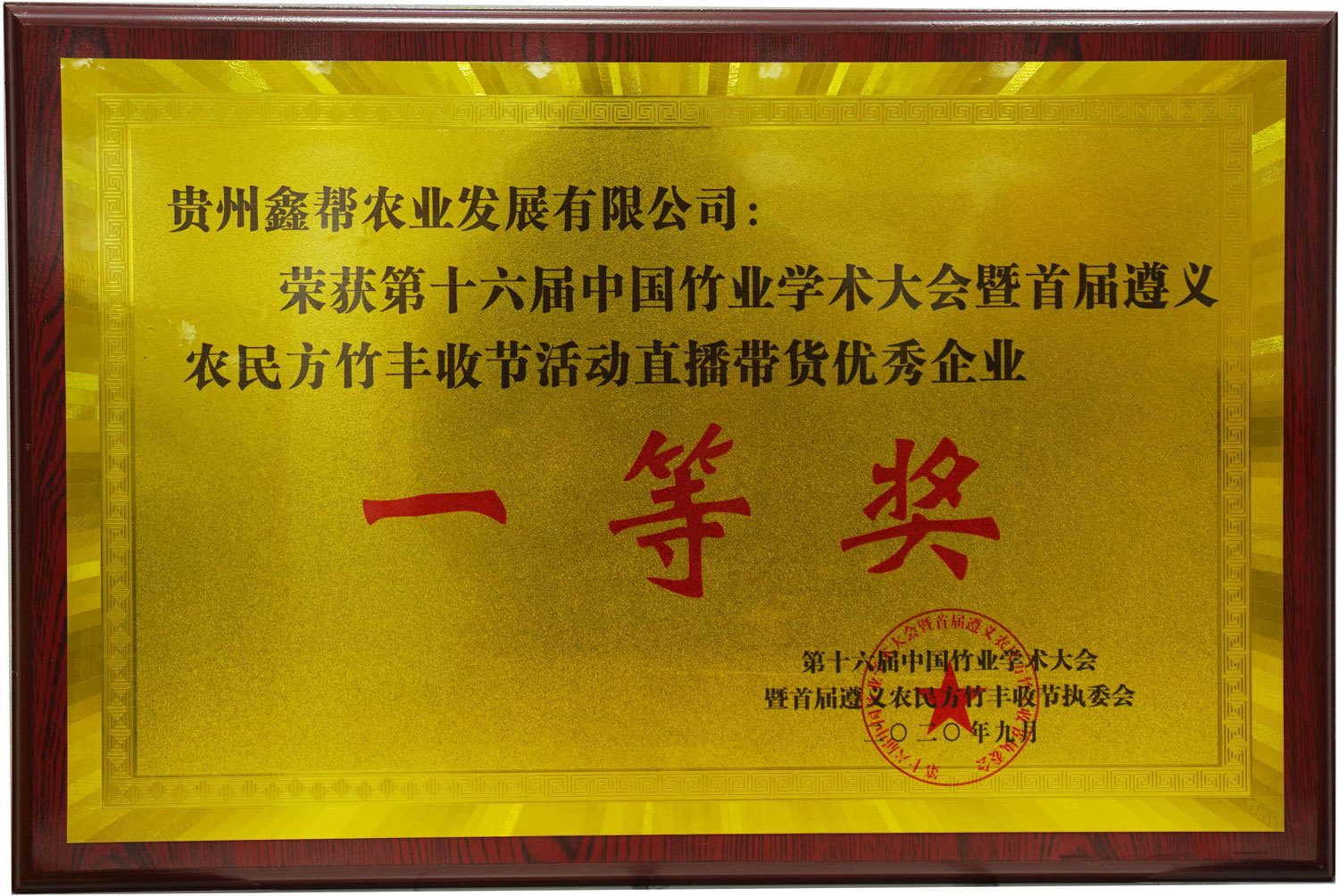 榮獲第十六屆中國竹業學術大會一等獎