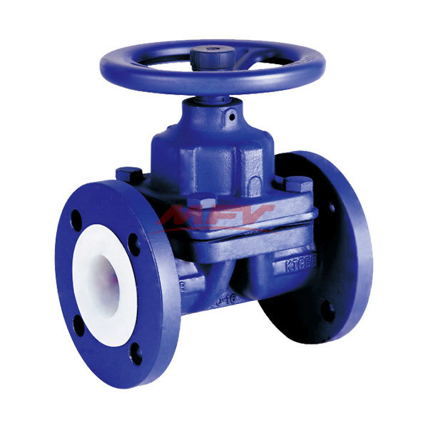 Lined fluorine diaphragm valve