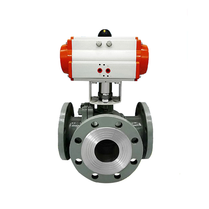 3 WAYS BALL VALVES WITH PNEUMATIC ACTUATOR