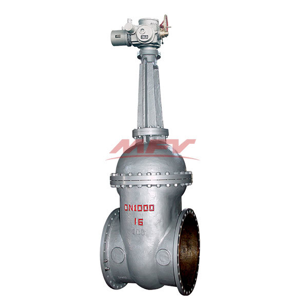 Large-diameter electric gate valve