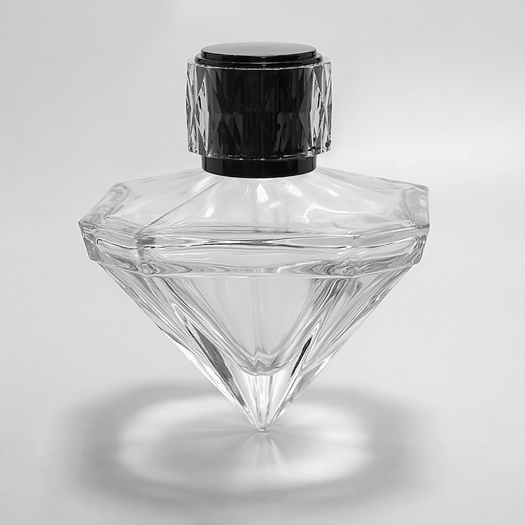 70ml crimp Diamond shape perfume glass bottle JRP058
