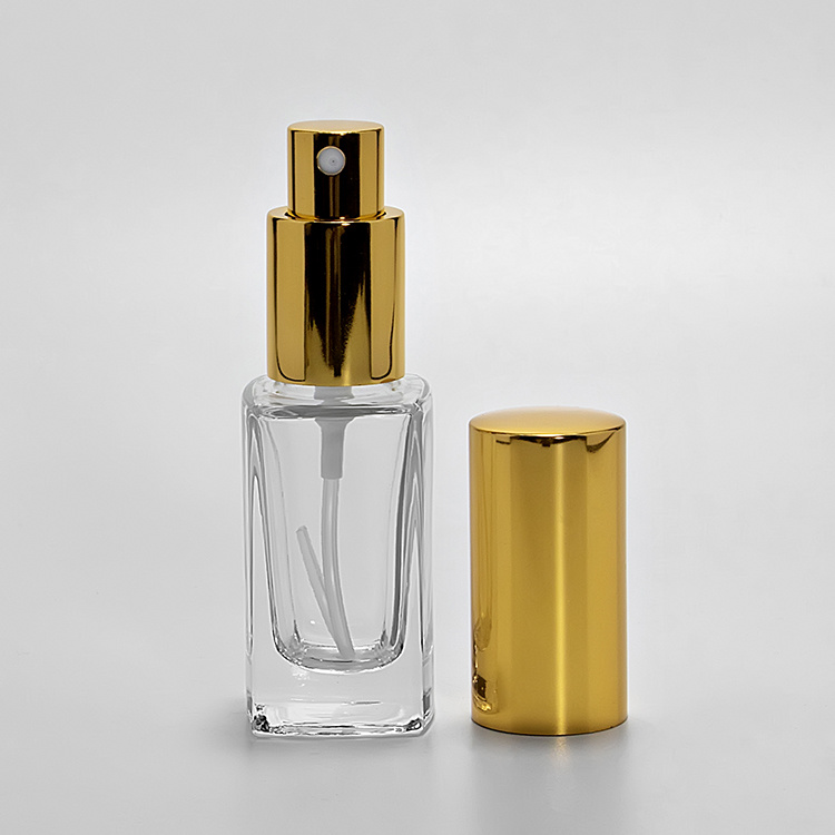 30ml crimp neck square shape perfume glass bottle JRP114