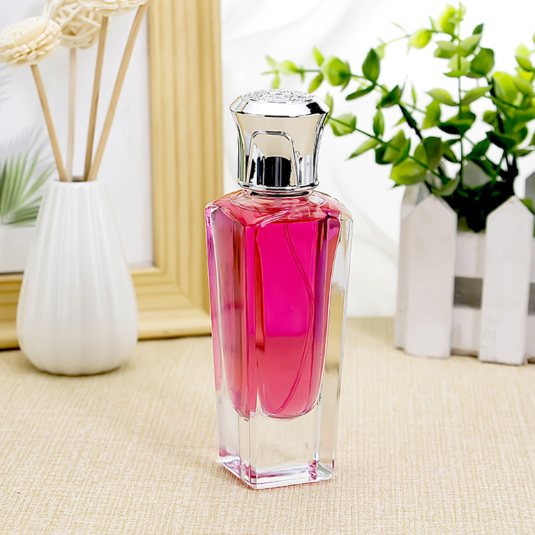 50ml crimp neck 15 mm square shape perfume glass bottle JRP118