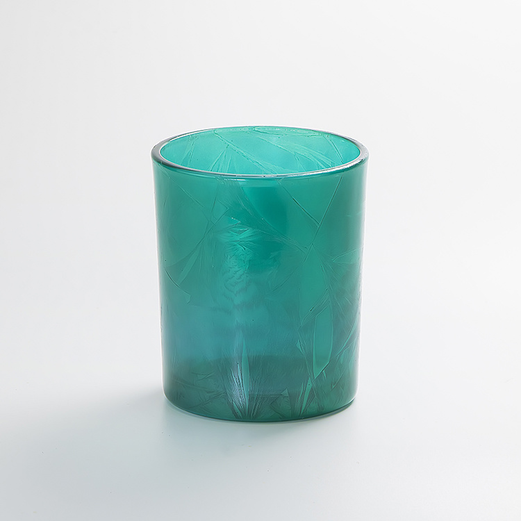 Colored Special spray color effect round glass candle cap 508