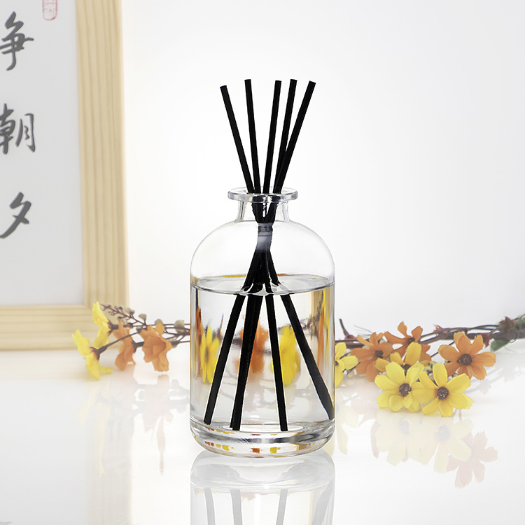 500ml crimp neck round shape reed aroma diffuser glass bottle with cork 61424