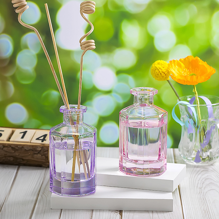 100ml Octahedron shape reed aroma diffuser glass bottle JRF637