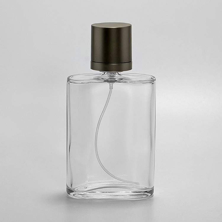 100ml crimp neck square shape perfume glass bottle JRP112