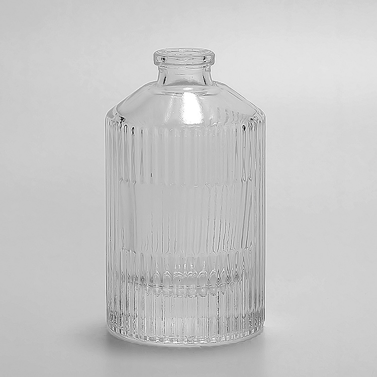 100ml clear crimp neck square shape perfume glass bottle JRP121