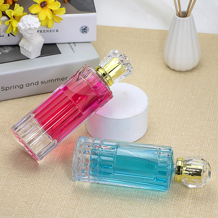 70ml crimp Diamond shape perfume glass bottle JRP056
