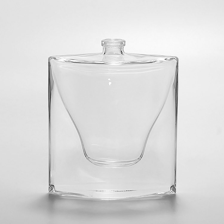 50ml crimp neck 15mm special-shaped glass perfume bottle with sprayer lid JRP103