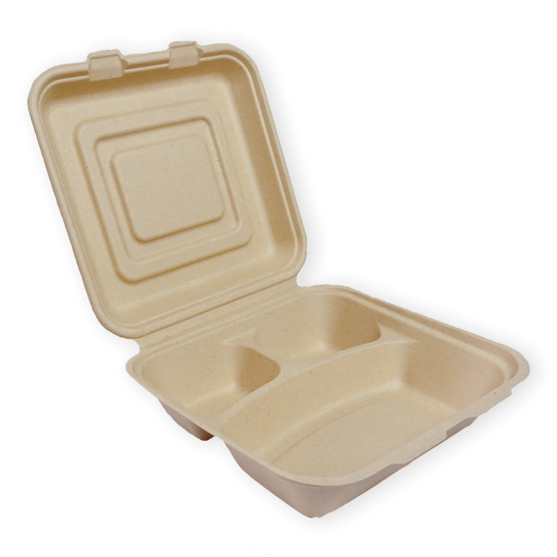 Bamboo fiber clamshell box