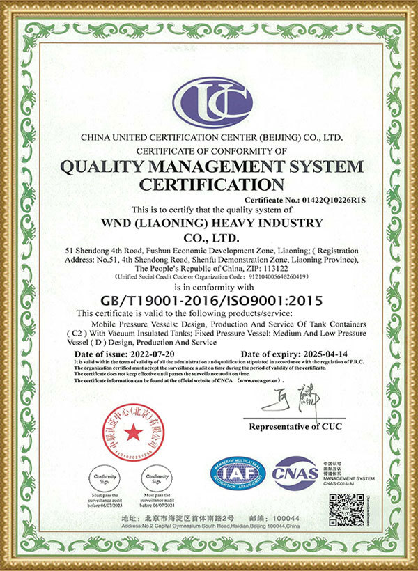 Quality Management System Certificate -2