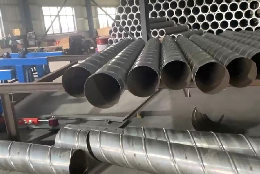 Rib pressing spiral welded pipe equipment