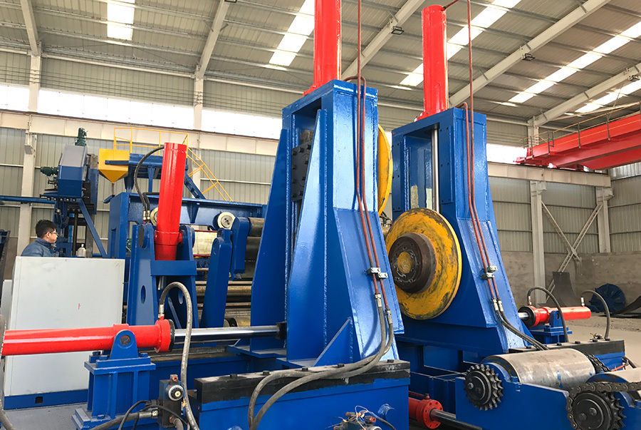 Large diameter thin wall spiral welded pipe equipment