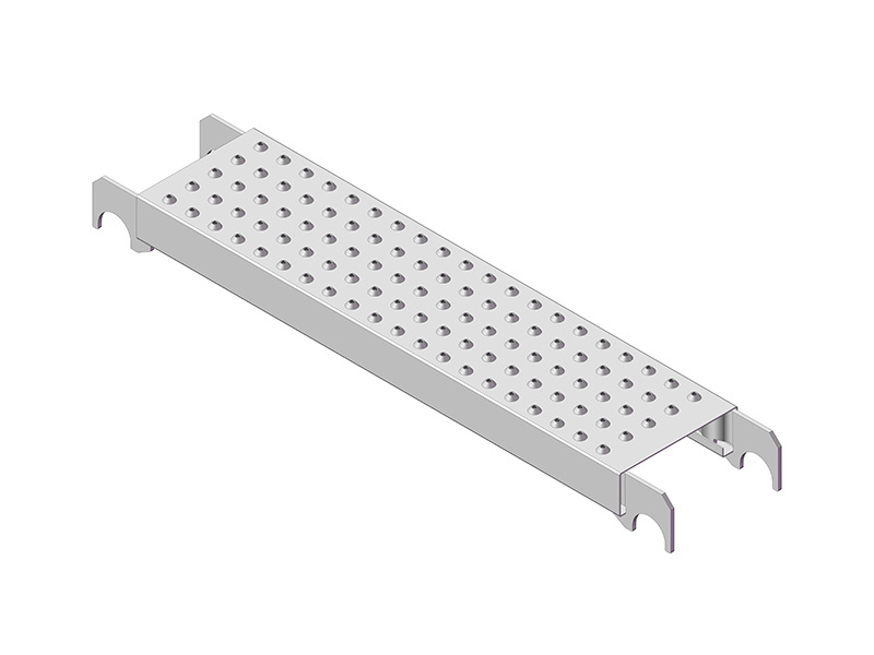 Steel plank with raised hook