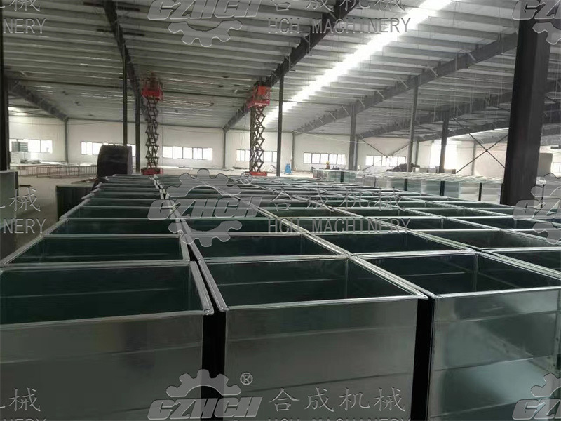 格力电器移动式风管生产线生产现场