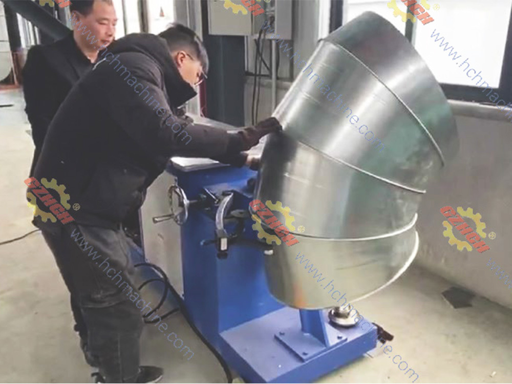 圆管弯头咬口机机-客户工作现场