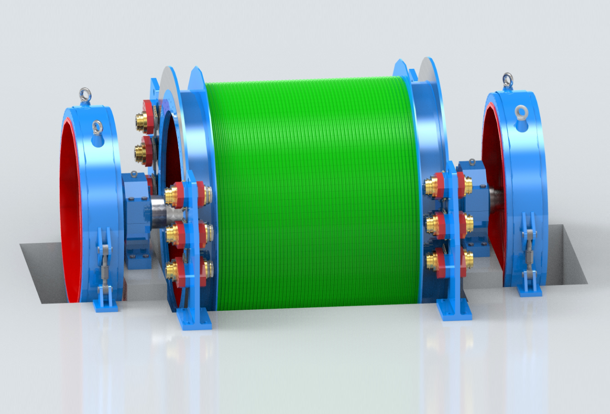 Hollow suspension type permanent magnet motor mine hoist