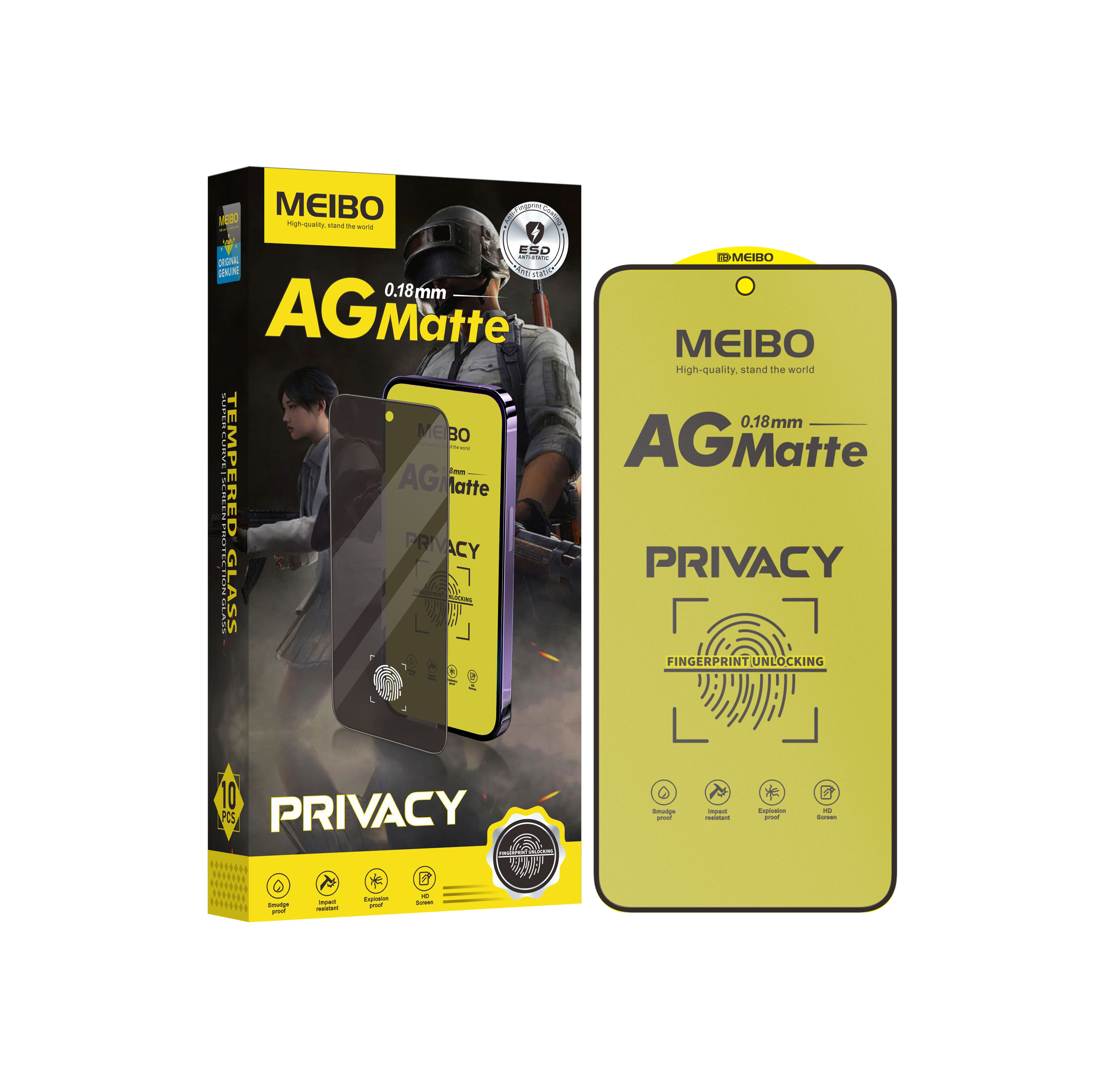 AG Matte Privacy Fingerprint Unlock Glass