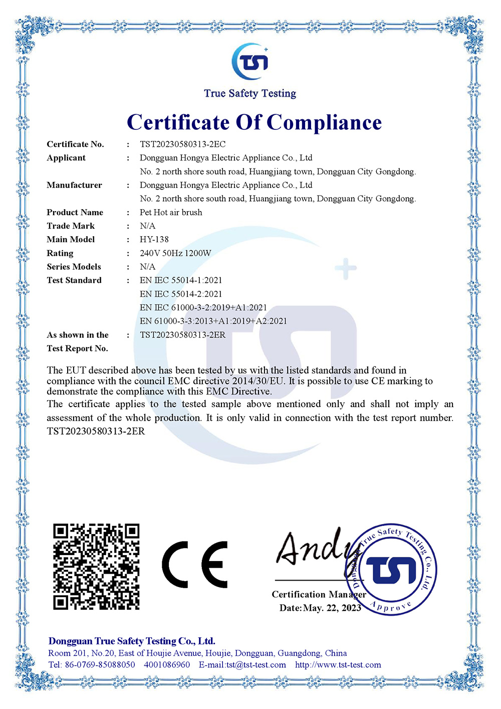 Certification