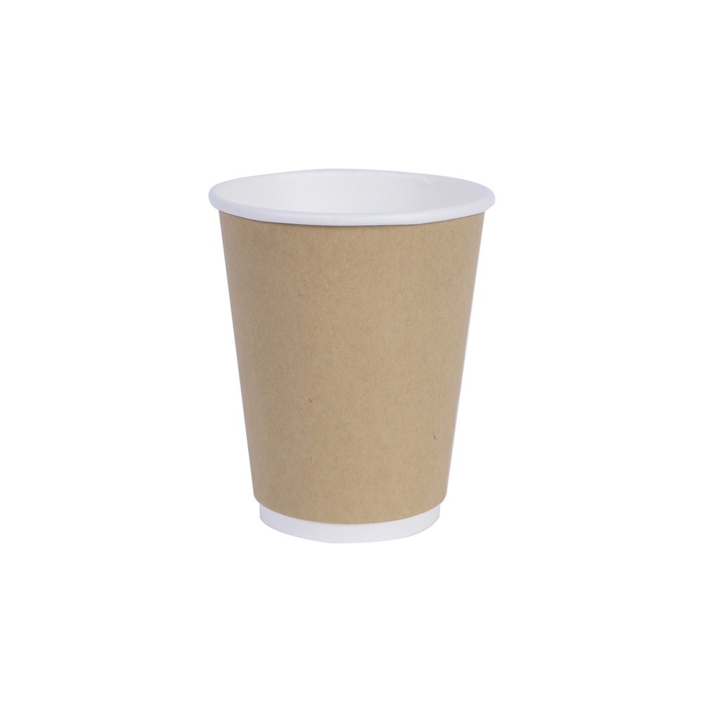 Custom printed double wall disposable hot drinks coffee Kraft paper cup with lids