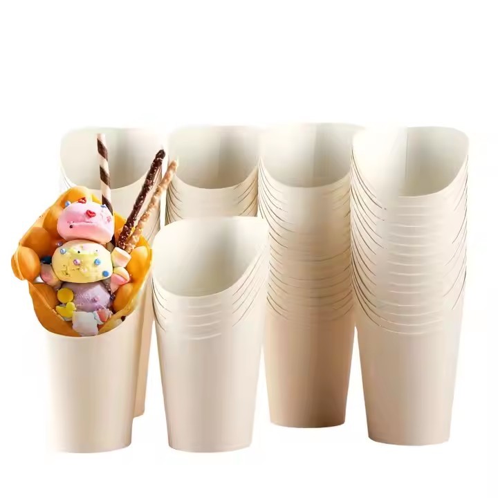 Customized Logo biodegradable Disposable Food grade recycled Paper French Fry Cups