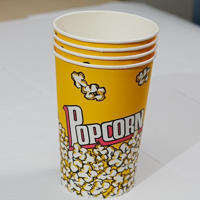 Customized Popcorn Bucket Packaging Kraft Paper Bucket For Food With Logo