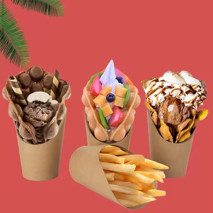 Disposable French Fry Cup Kraft Cups