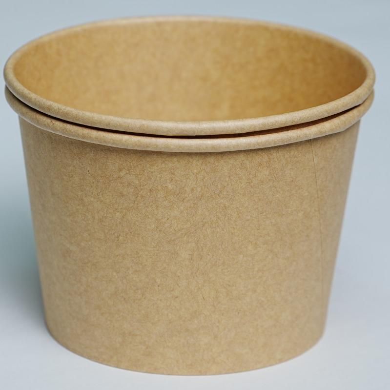 Biodegradable Eco-Friendly Take Away Salad Fast Kraft Paper Packaging Bowl