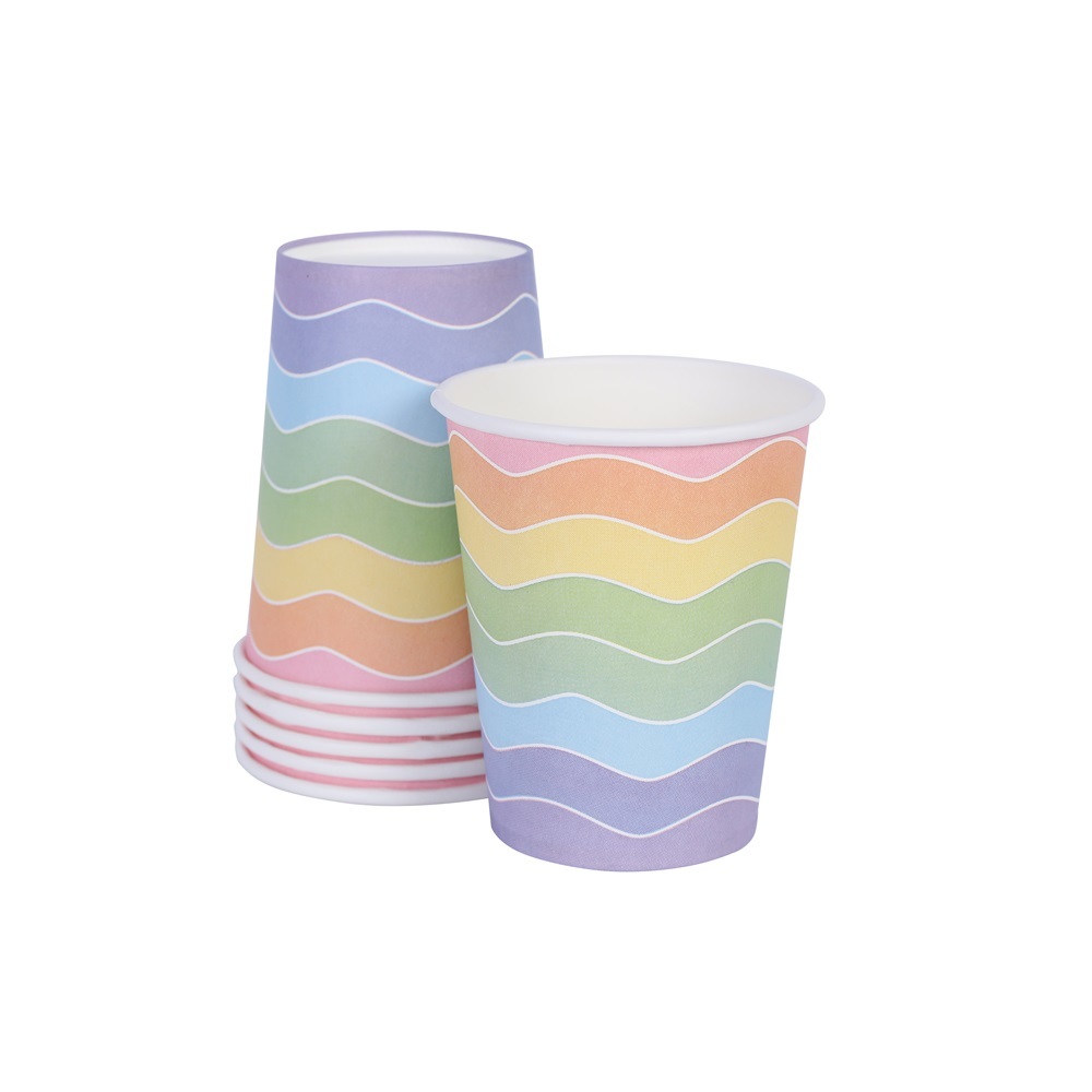 Manufacture wholesale recyclable single wall color print paper cold cup