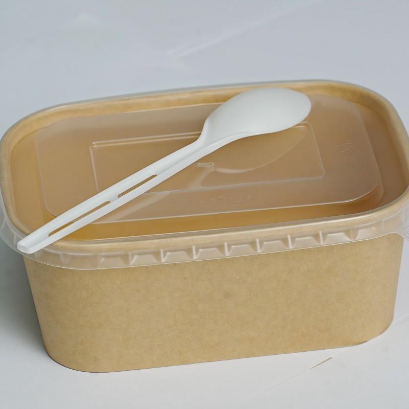 Customized Logo Kraft Paper Bowl Disposable Round Salad Bowl Custom Printing Salad Kraft Paper Bowl
