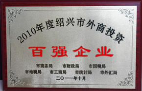 2010 Shaoxing Top 100 Enterprises with Foreign Investment