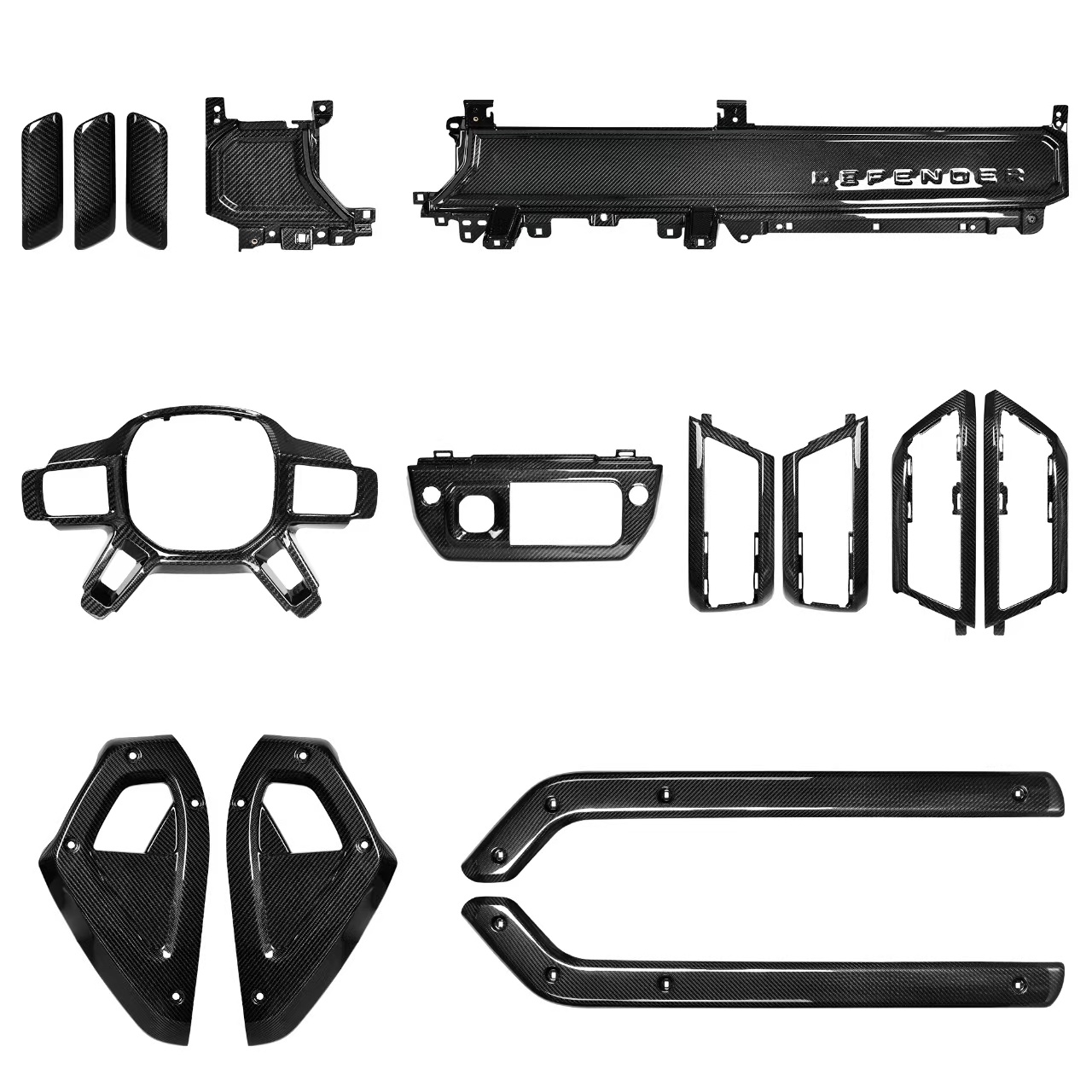 Dry carbon gloss black 15-piece set