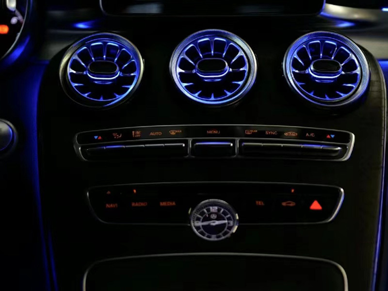 What color does the ambient light in the car look good