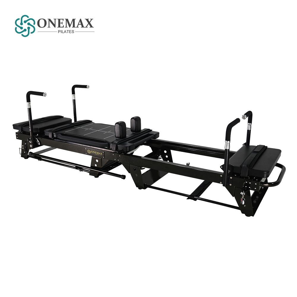 ONEMAX Megaree Luxury High End Commercial Black Aluminium Alloy Former Mega Reformer Pilates Machine for Fitness Gym