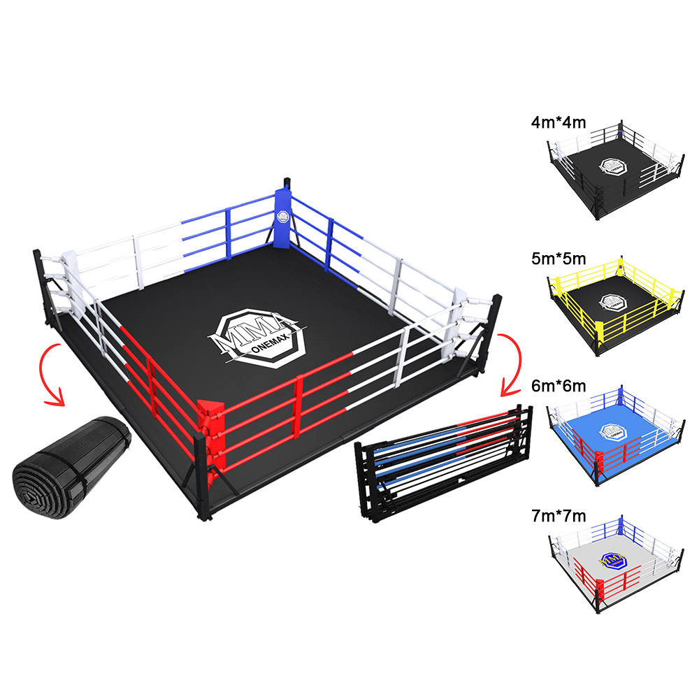MMA ONEMAX Sports Folding Boxing Ring Fast Mobile Installation XPE Foam Customized Logo
