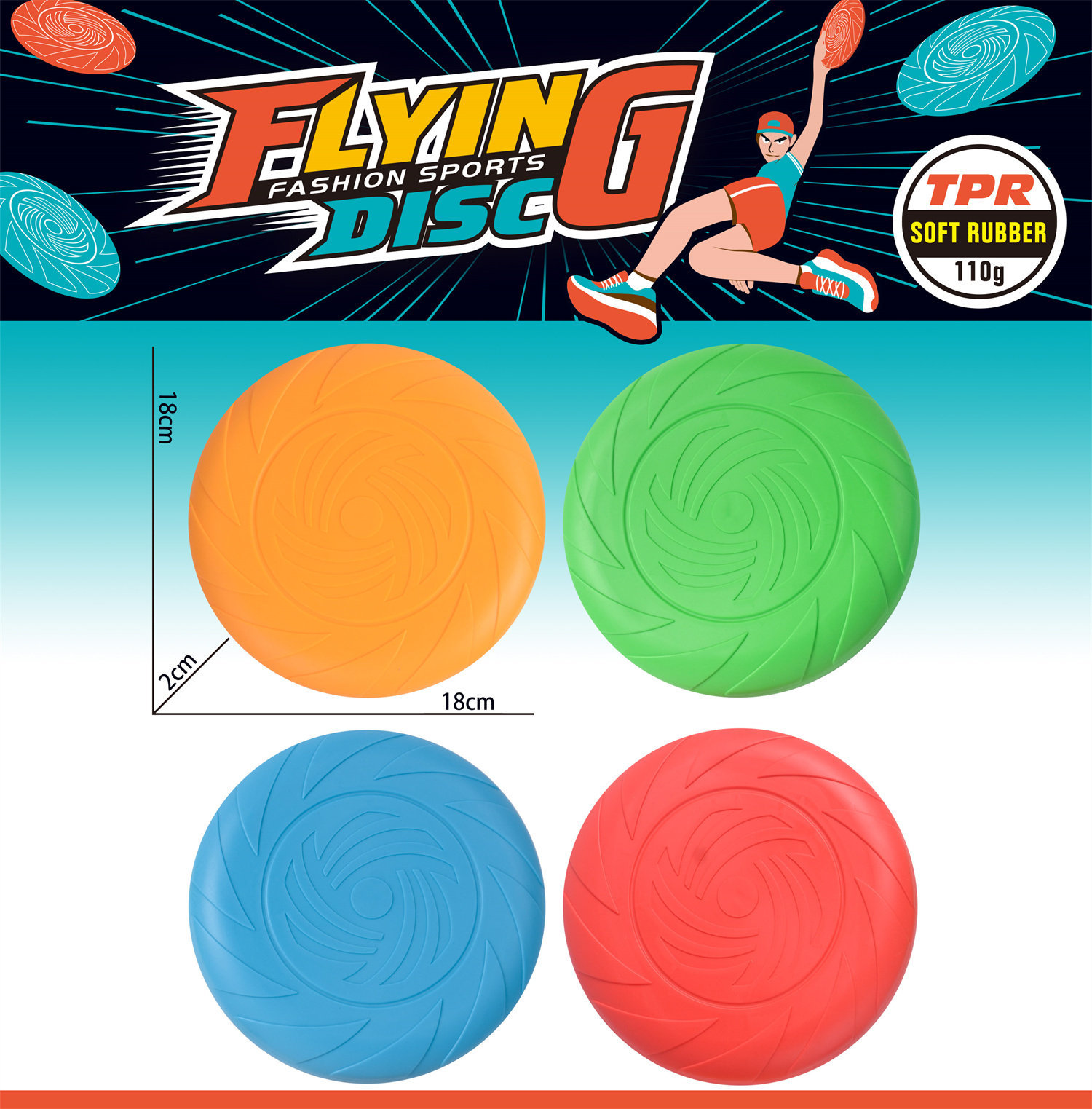 9888-32 18CMTPR Frisbee Display Box(4 colores x 2 paquetes mixtos)