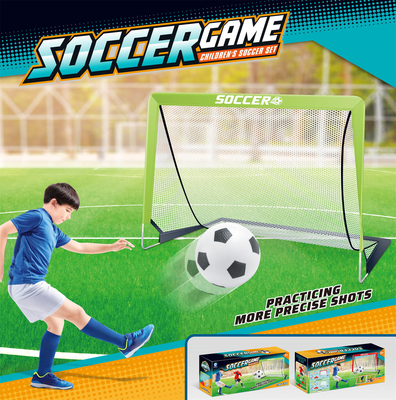 7888-26B But de soccer vert (filet blanc)