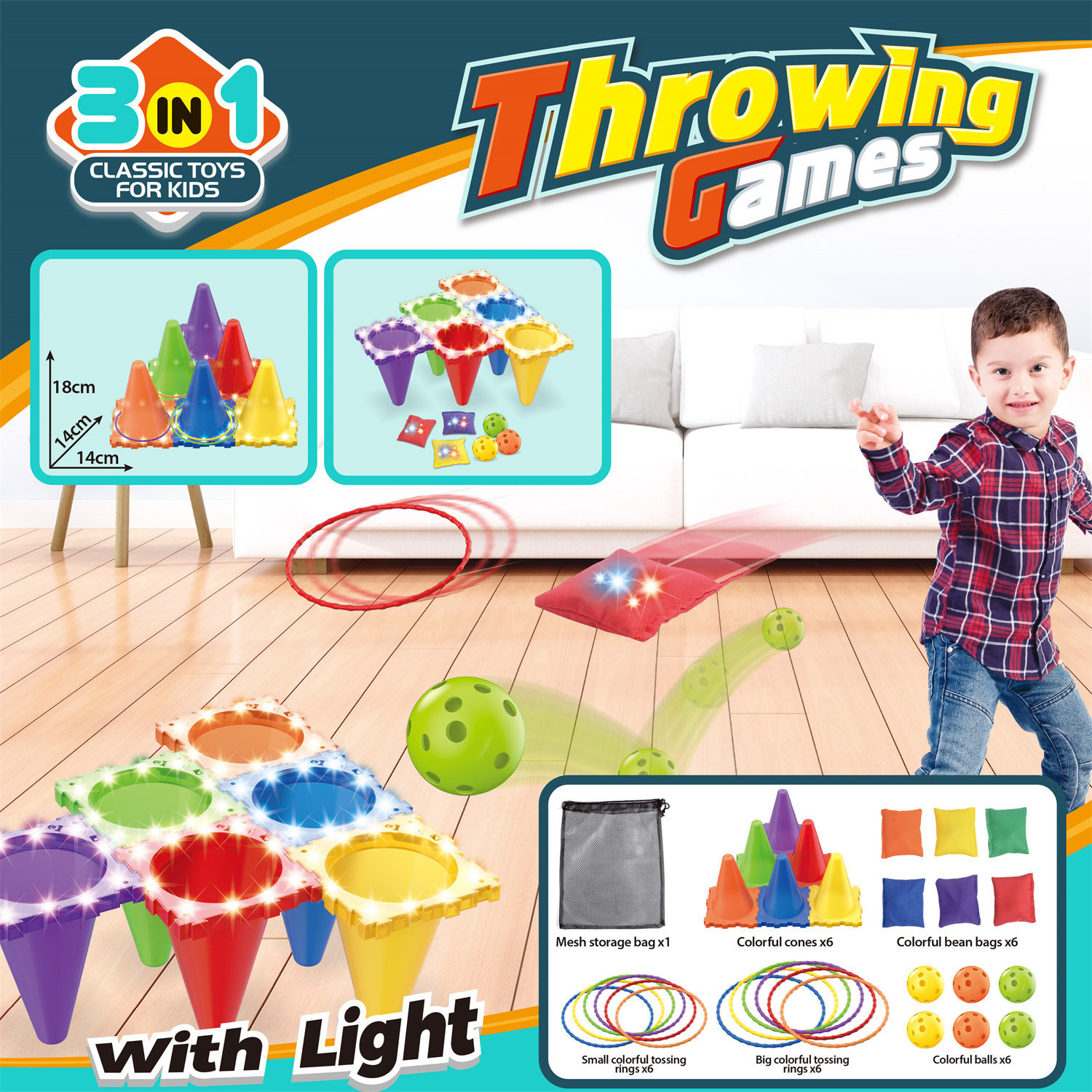 2888-16A Six-color glowing ice cream cone