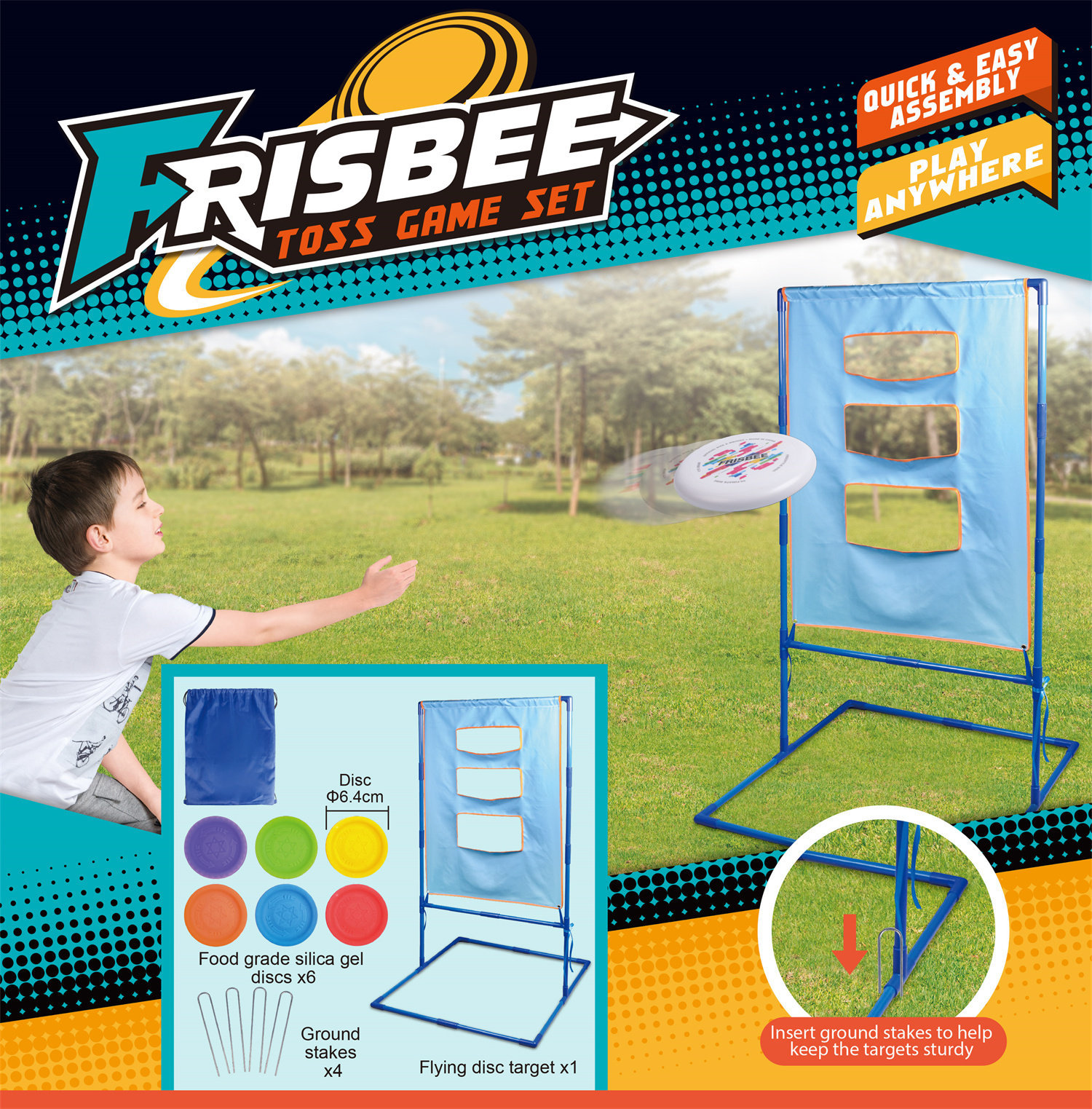 9888-12 Silicone petit frisbee trou cible ensemble
