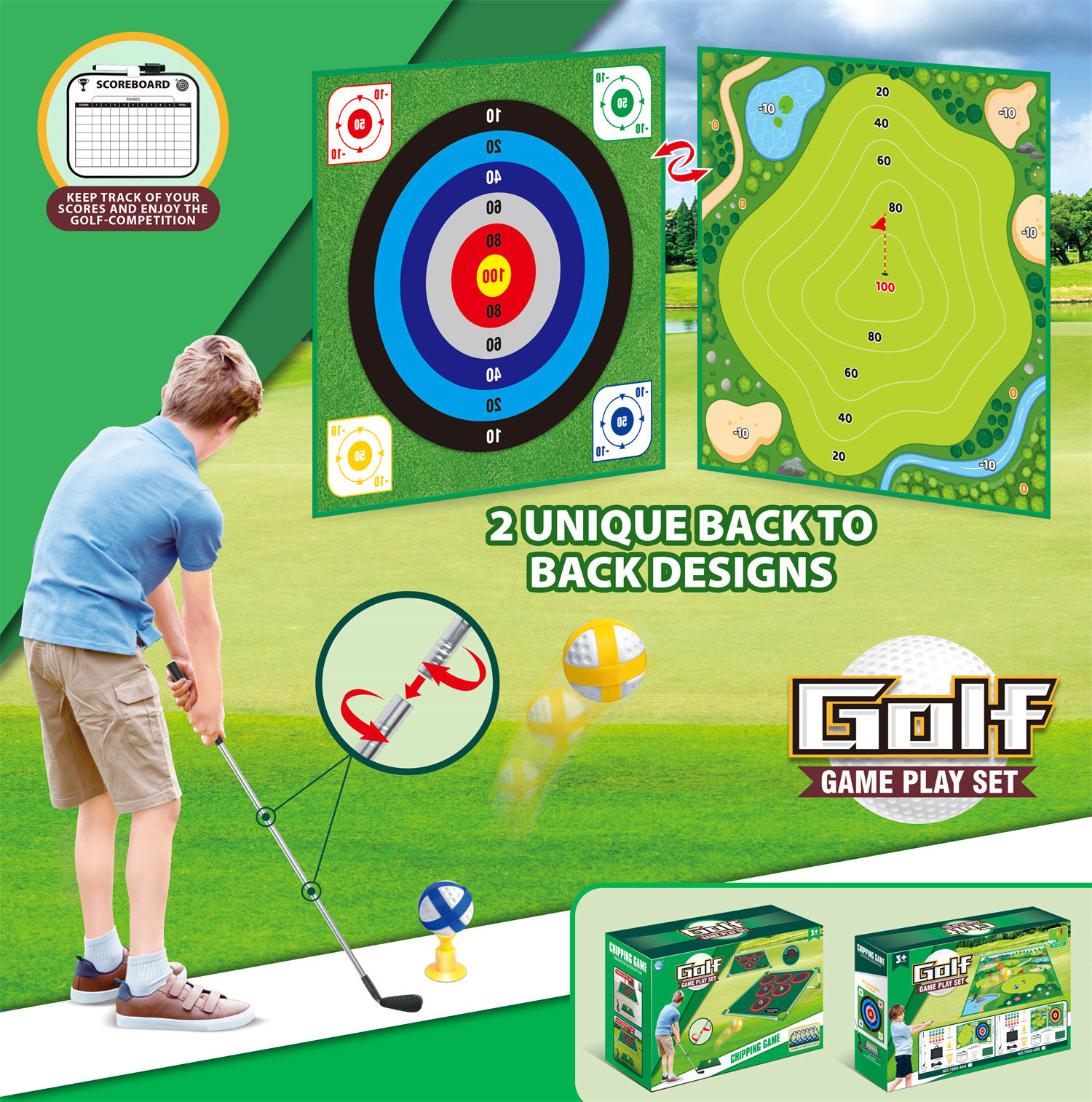 7888-40A Ensemble de golf double face