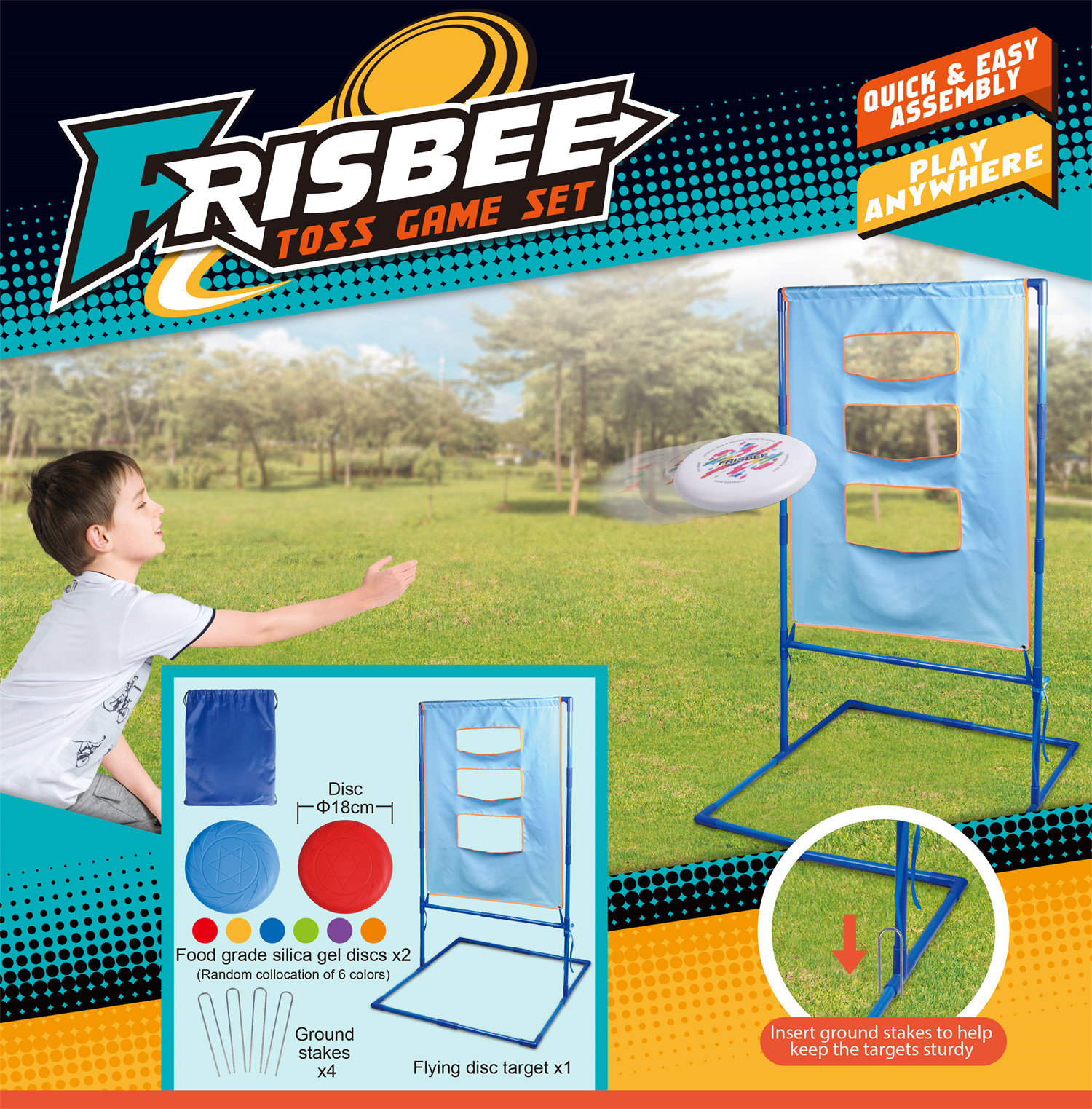 9888-11 Silicone grand frisbee trou cible ensemble