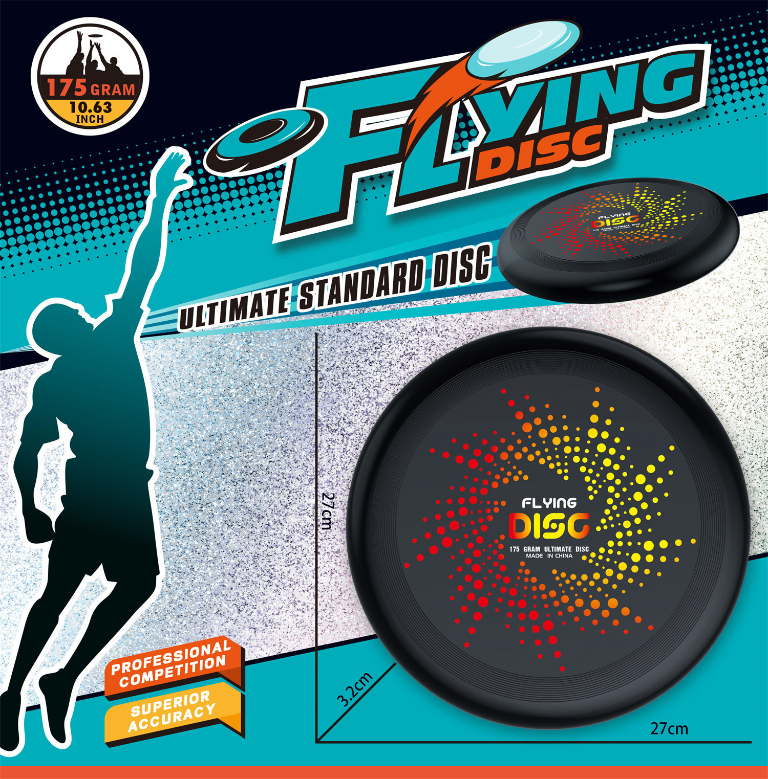 9888-30C UV27CM FRISBEE (NEGRO)