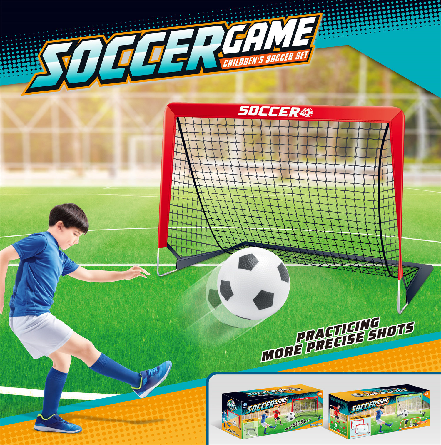 7888-25A But de soccer rouge (filet noir)