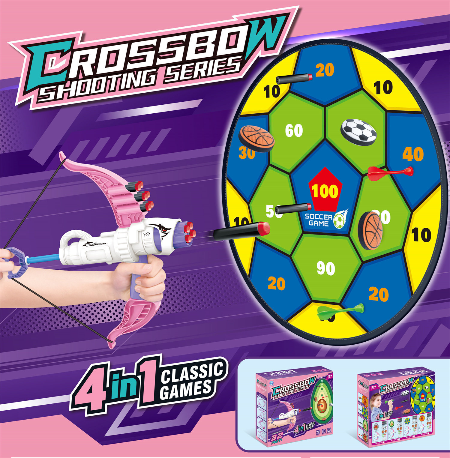 1666-3C Crossbow Soccer Target (Pink)