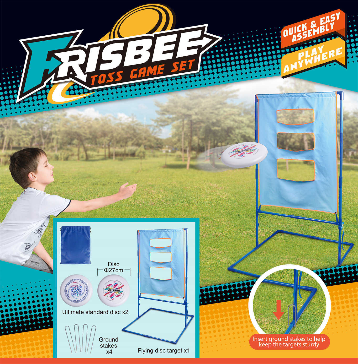 9888-13 PE grand jeu de cible de trou de frisbee
