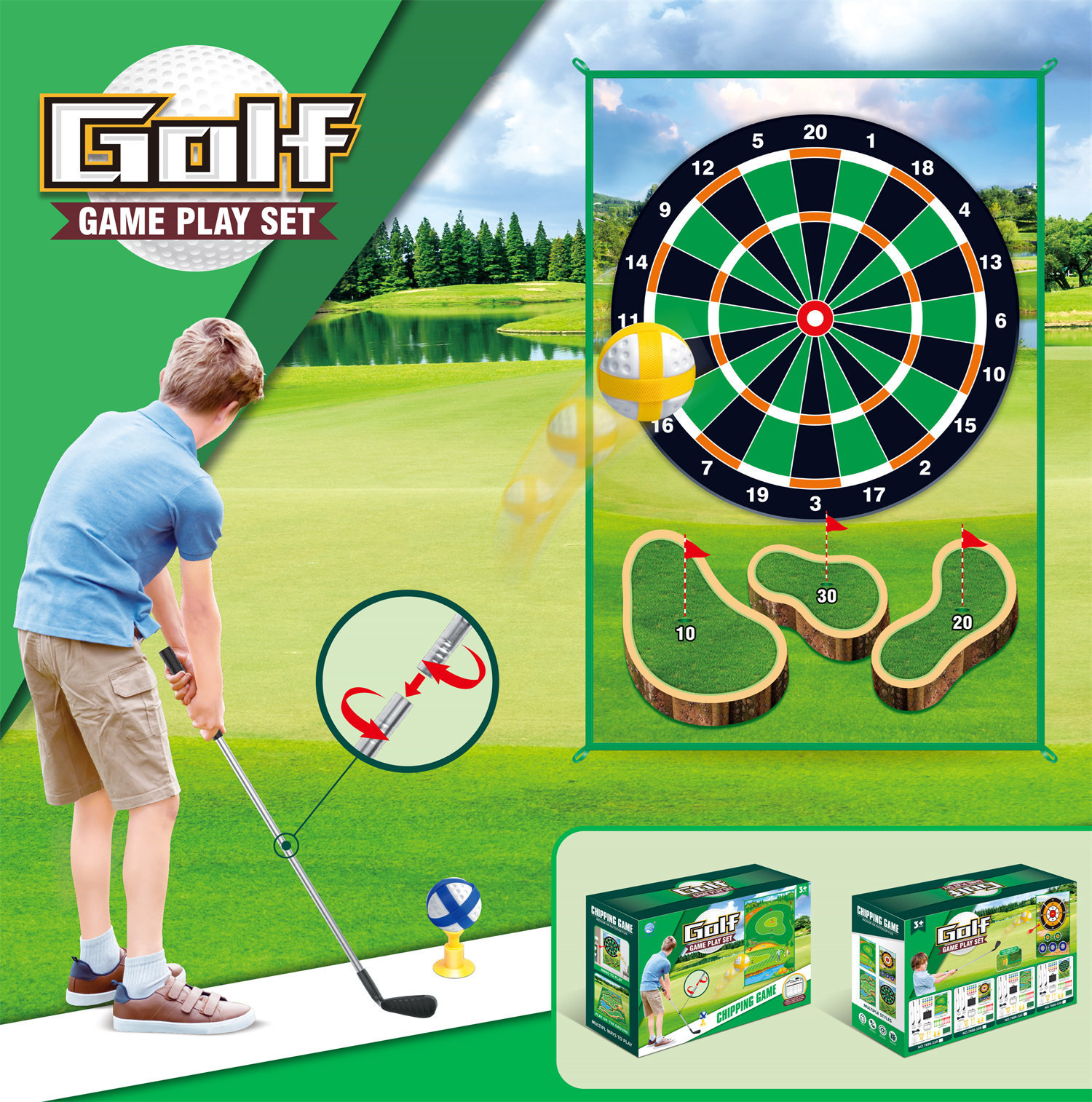 7888-33D Tapis de golf