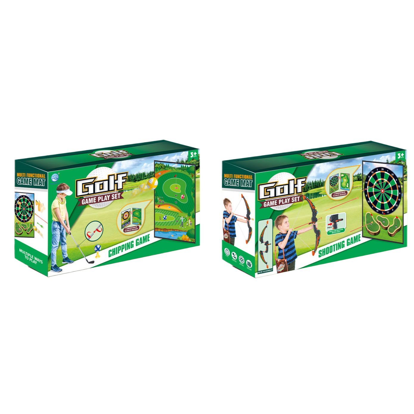 7888-36B Ensemble de golf à double face avec arc et flèche